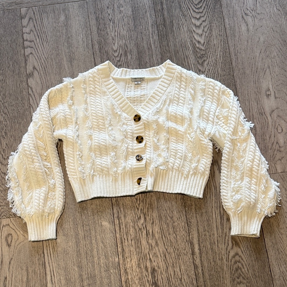 Kids Cream Habitual Button-Up Sweater